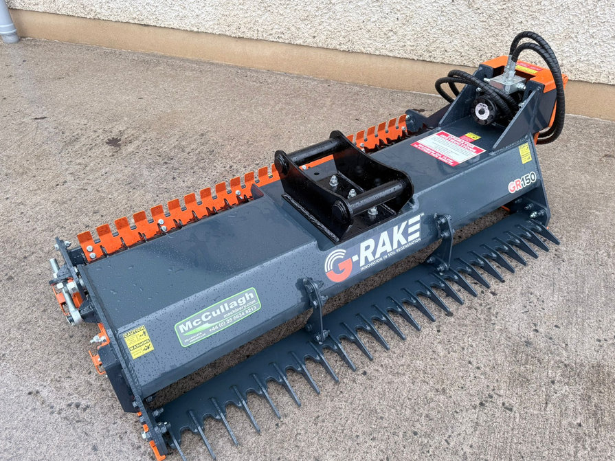 New G-Rake GR150 Rake attachment for 3-9 Tonne Digger - McCullagh Machinery