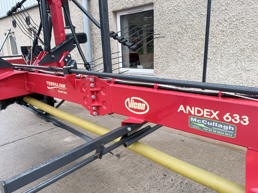 Used Vicon Andex 633 6m Twin Rotor Rake - McCullagh Machinery